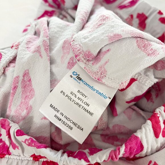 Ibkomfortable Ibkul White Pink Lip Print Pull On Shorts UPF 50+ Quick Dry MEDIUM - Picture 5 of 8